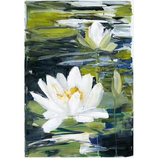 Water Lilies Sympathy Greeting Card - 1 card with envelope
