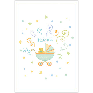 Little One Baby Carriage Blank Greeting Card - 1 card with envelope