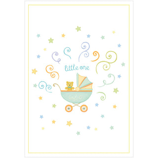 Little One Baby Carriage Blank Greeting Card - 1 card with envelope