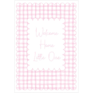 Mini Gingham Pink Baby Greeting Card - 1 card with envelope