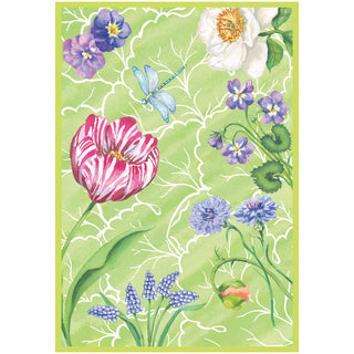 Floral Majolica Blank Greeting Card - 1 card with envelope