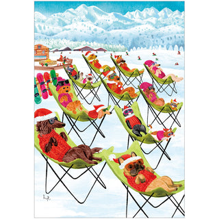 Apres Ski Sunning Blank Greeting Card - 1 card with envelope