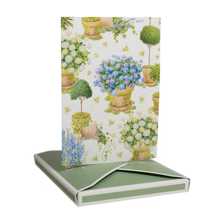 Potted Hydrangeas Boxed Note Cards - 8 Note Cards & 8 Envelopes