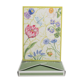 Floral Majolica Boxed Note Cards - 8 Note Cards & 8 Envelopes