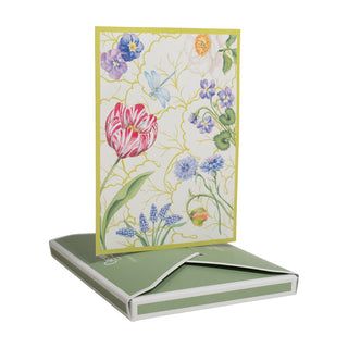 Floral Majolica Boxed Note Cards - 8 Note Cards & 8 Envelopes