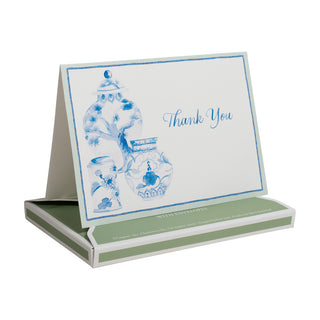 Glazed Porcelain Thank You Notes - 8 Note Cards & 8 Envelopes