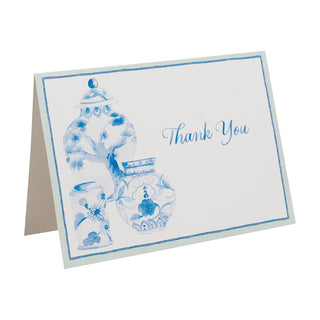 Glazed Porcelain Thank You Notes - 8 Note Cards & 8 Envelopes