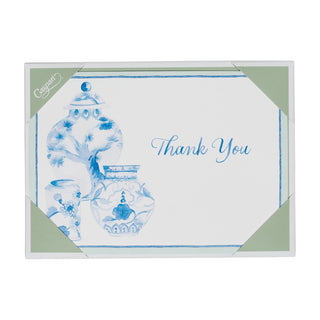 Glazed Porcelain Thank You Notes - 8 Note Cards & 8 Envelopes