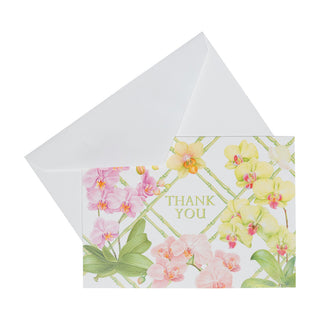 Orchid Conservatory Thank You Notes - 8 Note Cards & 8 Envelopes