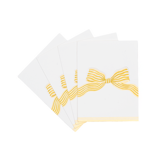 Gold Striped Bow Foil Place Cards - includes 8 Place Cards