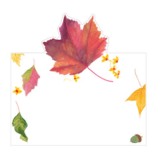 Swirling Leaves White Place Cards - includes 8 Place Cards