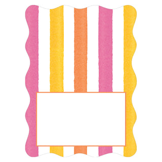 Cafe Stripe Scallop Warm Die Cut Place Card - 8 per package