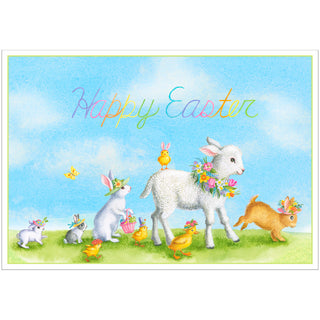 Spring Animal Parade Easter Greeting Card - 1 card with envelope
