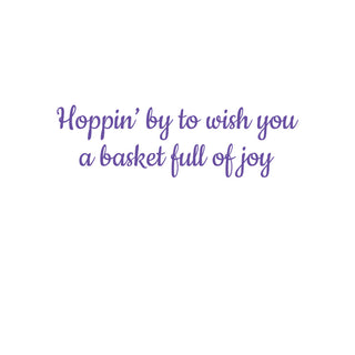 Happy Easter Bunny Basket Easter Die Cut Greeting Card - 1 card with envelope