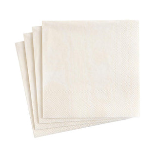 Moire Ivory Ttop Napkin-Pkg Cocktail