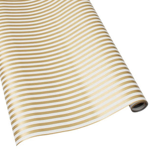 Club Stripe Gold/Silver Reversible Roll Wrap 30 Inch X 8Ft-2 Inch Core