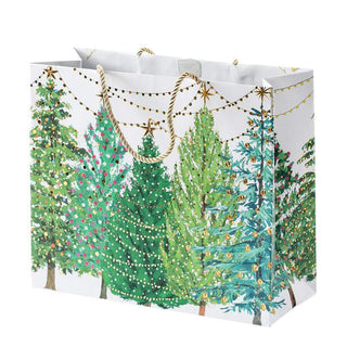 Christmas Trees With Lights Gift Bag Lg 11 3/4 X 4 3/4 X 10