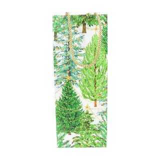Christmas Trees With Lights Bottle Bag 5 X 3 1/2 X 13