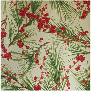 Berries and Pine Gift Wrapping Paper on Gold Foil - 76 cm  x 1.8 m  Roll