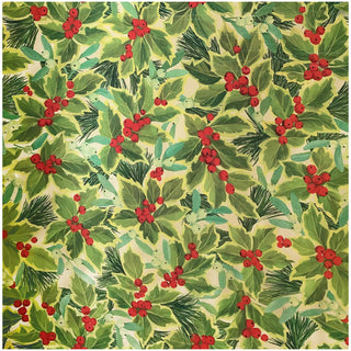 Holly And Mistletoe Gold Foil Roll Wrap 30 Inchx 6 Ft Foil-2 Core