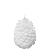 Large Pine Cone LED Candle in White - 1 Each