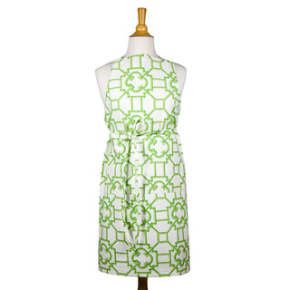 Garden Trellis Green Fabc Fabric Apron - 34 X 30 Inches