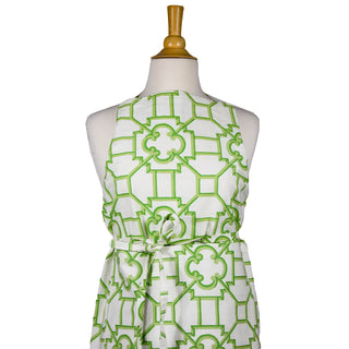 Garden Trellis Green Fabc Fabric Apron - 34 X 30 Inches