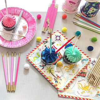 Birthday Slims-White/Silver Candle Birthday Slims 16-In