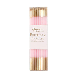 Birthday Slims-Petal Pink/Gold Candle Birthday Slims 16-In