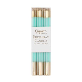 Birthday Slims-Robins Egg/Gold Candle Birthday Slims 16-In