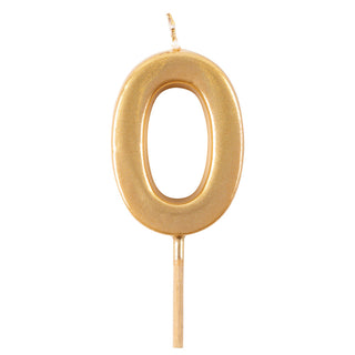 Number Candle 0-Gold Candle Birthday Number
