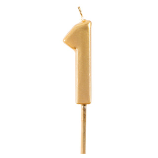 Number Candle 1-Gold Candle Birthday Number