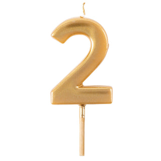 Number Candle 2-Gold Candle Birthday Number