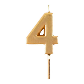 Number Candle 6-Gold Candle Birthday Number
