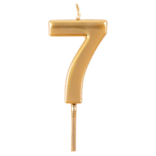 Number Candle 7-Gold Candle Birthday Number