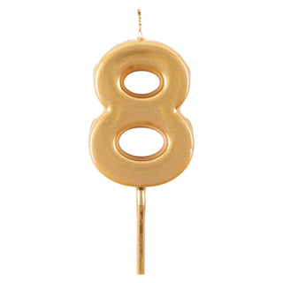 Number Candle 8-Gold Candle Birthday Number