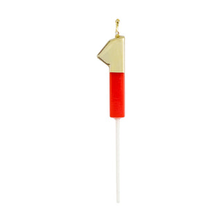 Number Candle 1 - Red/Gold Candle Birthday Number