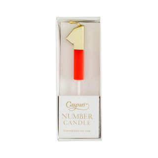 Number Candle 1 - Red/Gold Candle Birthday Number