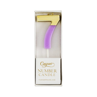 Number Candle 7 - Purple/Gold Candle Birthday Number