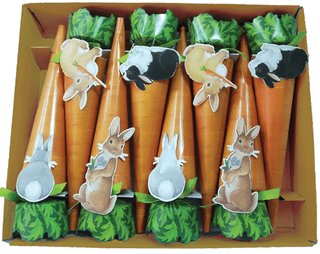 Bunnies and Carrots Luxury Cone Crackers 10 Inch - 8 per box