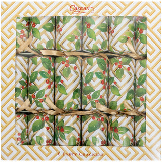 Holly And Fretwork Celebration Crackers - includes 6 Celebration Crackers