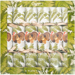 Turkey Among Ferns Celebration Crackers - includes 6 Celebration Crackers