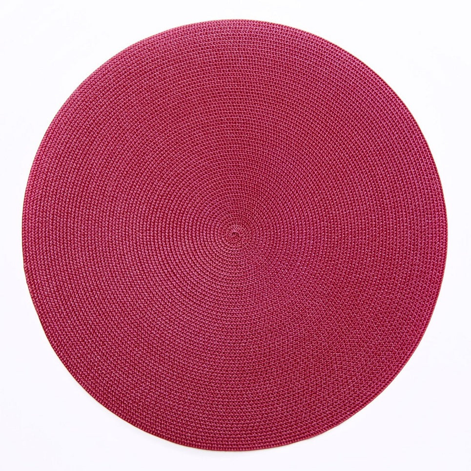 Braided Round Placemat in Cranberry - 1 Each