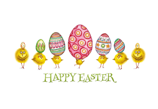 Chicks And Eggs Easter Greeting Card - 1 card with envelope
