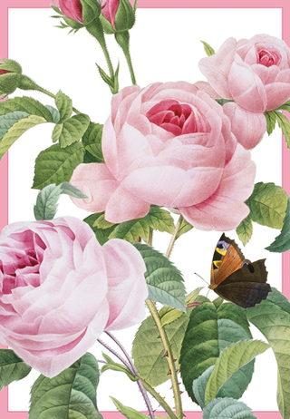 Pink Roses Anniversary Greeting Card - 1 card with envelope