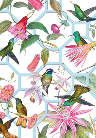 Hummingbird Trellis Wedding Greeting Card - 1 card with envelope