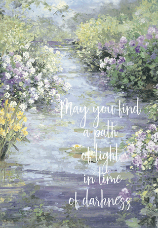 Stream And Flowers Sympathy Greeting Card - 1 card with envelope