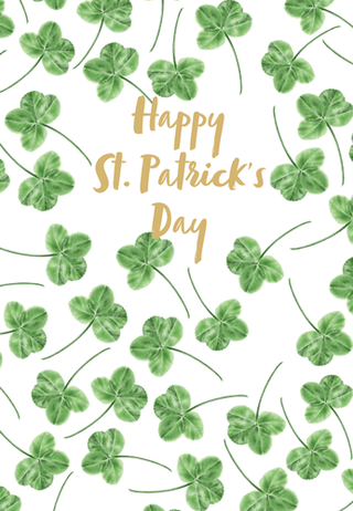 Shamrocks Foil St. Patrick's Day Foil Greeting Card - 1 card with envelope