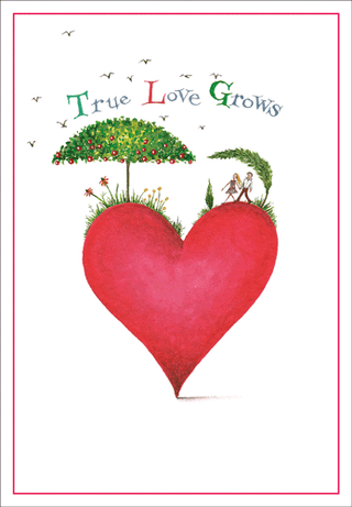 True Love Grows Valentine Greeting Card - 1 card with envelope