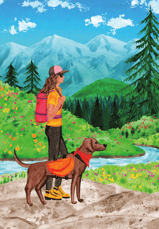 Hiking Mom Blank Greeting Card - 1 card with envelope